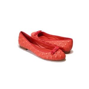 Tory Burch Orange Samba Marion Quilted Ballet Flats